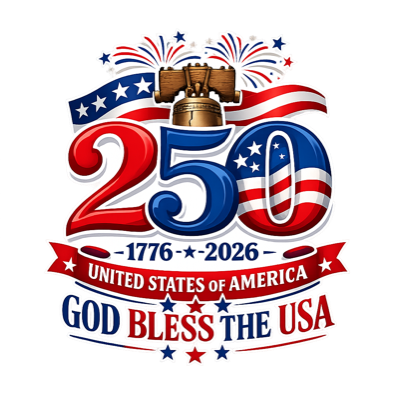America's 250th anniversary, 1776–2026 — God Bless the USA